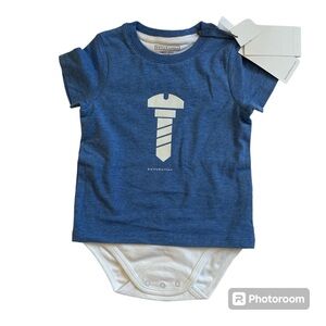 NWT Super soft blue organic cotton baby onesie - size 12 mo